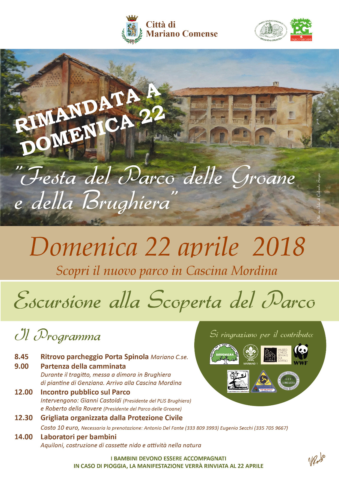 Escursione rimandata 22 aprile 2018